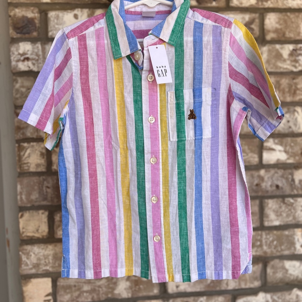 GAP Boys Linen-Cotton Shirt NWT size 5